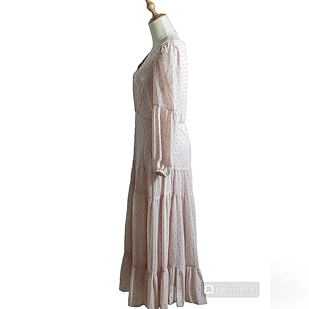 Taylor Pink Light Polka Dot Maxi Dress
